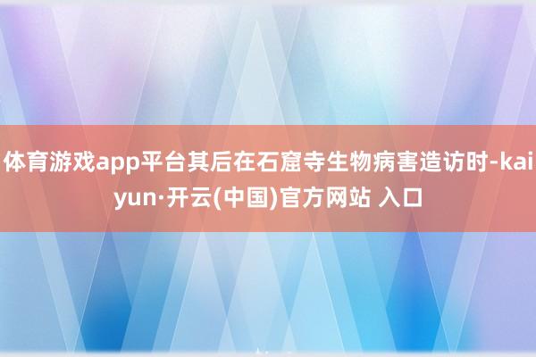 体育游戏app平台其后在石窟寺生物病害造访时-kaiyun·开云(中国)官方网站 入口