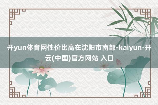 开yun体育网性价比高在沈阳市南部-kaiyun·开云(中国)官方网站 入口