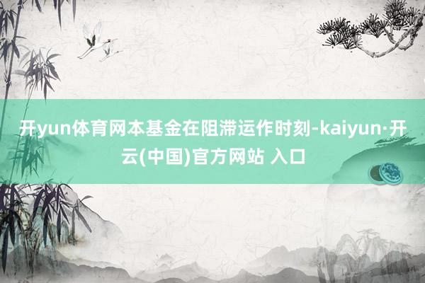 开yun体育网本基金在阻滞运作时刻-kaiyun·开云(中国)官方网站 入口