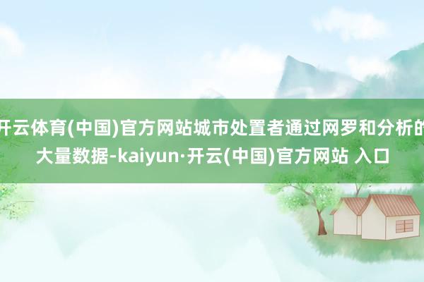 开云体育(中国)官方网站城市处置者通过网罗和分析的大量数据-kaiyun·开云(中国)官方网站 入口