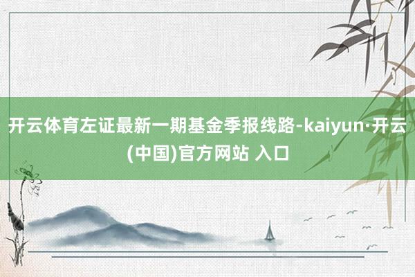 开云体育左证最新一期基金季报线路-kaiyun·开云(中国)官方网站 入口