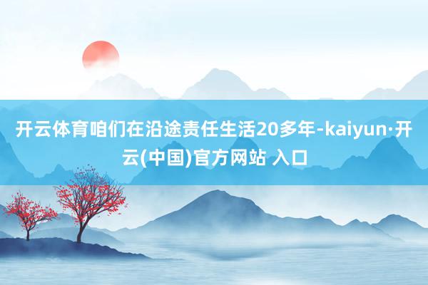 开云体育咱们在沿途责任生活20多年-kaiyun·开云(中国)官方网站 入口