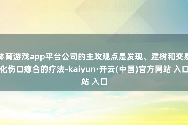 体育游戏app平台公司的主攻观点是发现、建树和交易化伤口癒合的疗法-kaiyun·开云(中国)官方网站 入口